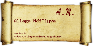 Allaga Mályva névjegykártya